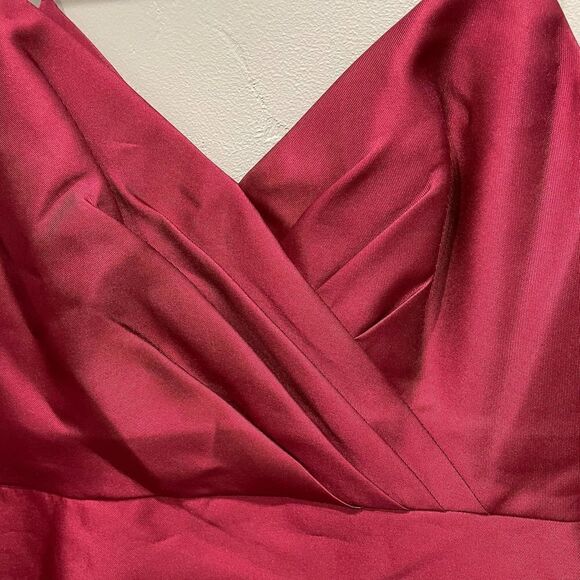 NWT Alfred Sung Draped Faux Wrap V-Neck Burgundy Cocktail Dress - Size: 8 - Picture 11 of 14